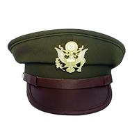 Cappellino da ufficiale degli Stati Uniti con distintivo, replica della seconda guerra mondiale della seconda guerra mondiale, baldacchini dell'esercito americano, Verde, 57