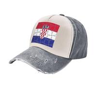 Cappellino Divertente - Cappellino Streetwear Retrò in Denim con Bandiera Patriottica A Blocchi Di Colore, 100% Cotone, Lavato Vintage, Regolabile, per Gli Appassionati Dei Social Media Gray One Size