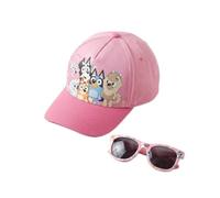 Cappellino e Occhiali da Sole Bluey Set Bambini Originale - Cappellino Infantile Regolabile e Occhiali da Sole UV400 Protezione Solare Design Bluey, Accessori Estate Bambino e Bambina