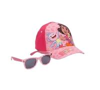 Cappellino e Occhiali da Sole Dora la Exploradora Set Bambini Originale - Cappellino Infantile Regolabile e Occhiali da Sole UV Protezione Solare Design Dora la Exploradora, Accessori Estate Bambino