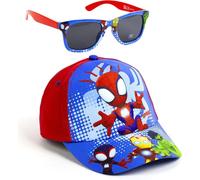 Cappellino e Occhiali Spiderman, Unisex, per Bambini, Design Originale, Regolabili e Leggeri, Ideali per L'Estate e Come Protezione Solare