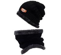 Cappellino e sciarpa a tubo per bambini - Nero