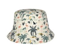 Cappellino Gatto Fenicottero Palma Pieghevole Bucket Hat Protezione del Sole Cappello da Secchio per Spiaggia Summer Calcio