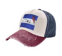 Cappellino Lavato per Uno Stile Di Vita Attivo, Cappello da Baseball In Denim Retrò con Blocchi Di Colore E Bandiera Dell'Honduras, Unisex, Regolabile E Traspirante per Movimento E Sport 1 One Size