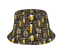 Cappellino Manifesto della Birra d'Epoca Trendy Bucket Hat Classico Cappello da Secchio per Summer Golf Escursionismo