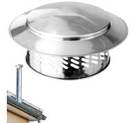 Cappellino per camino in acciaio inox - Cappuccio antipioggia per esterni, protezione dello sfiato del tetto, targhetta di rimedio, struttura in metallo durevole con vestibilità sicura, processo di