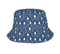 Cappellino Pois Blu Pinguino Reversibile Bucket Hat Classico Cappello da Pescatore per Viaggi Golf Caccia