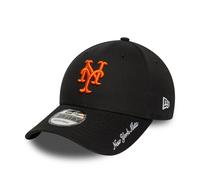 Cappellino regolabile 9FORTY MLB con visiera e scritta nera dei New York Mets