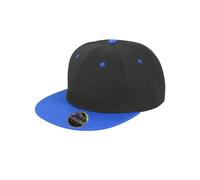 Cappellino Result Bronx Contrasto Cappello Rap Snapback Rapper Piatto cap Unisex (Nero/Blu)