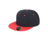 Cappellino Result Bronx Contrasto Cappello Rap Snapback Rapper Piatto cap Unisex (Nero/Rosso)