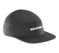 Salomon LOGO 5 PANEL, cappellino running traspirante uomo, trail running, hiking, sport outdoor, cinque pannelli, Deep Black, S/M