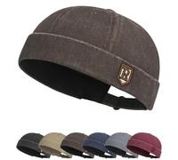 Cappellino Senza Visiera Uomo Donna Cappello Portuale Berretto Commando Lavoro Brimless Hat Retro Docker cap Cotone Cappellino da Portuale Uomo Berretto da Motociclista Cappello Retro Docker Hat