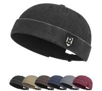 Cappellino Senza Visiera Uomo Donna Cappello Portuale Berretto Commando Lavoro Brimless Hat Retro Docker cap Cotone Cappellino da Portuale Uomo Berretto da Motociclista Cappello Retro Docker Hat