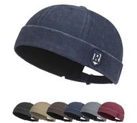 Cappellino Senza Visiera Uomo Donna Cappello Portuale Berretto Commando Lavoro Brimless Hat Retro Docker cap Cotone Cappellino da Portuale Uomo Berretto da Motociclista Cappello Retro Docker Hat