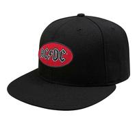 Cappellino snapback AC/DC con visiera piatta ~ Logo ovale ACDC nero