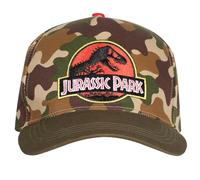 Cappellino snapback con licenza ufficiale Jurassic Park - Logo classico su cappello mimetico - Cappello regolabile a tesa piatta per adulti - Merchandise Universal Studios