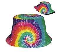 Cappellino Tie Dye Unisex Cappello da Pescatore Reversibile Cappello da Secchio per All'Aperto Caccia Summer