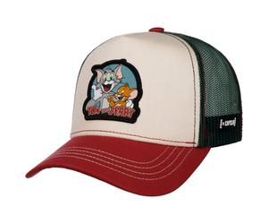 Cappellino Trucker Tom & Jerry II by Capslab bianco-nero One Size