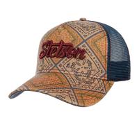 Stetson Cappellino Trucker Vintage Print Uomo - cap Berretto Baseball Mesh Snapback, con Visiera, Fodera, Fodera Estate/Inverno Primavera Estate Autunno Inverno - Taglia Unica Beige-Blu