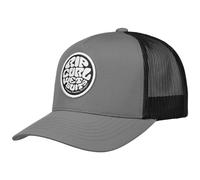 RIP CURL Curve Peak - Cappello da camionista strutturato, in rete, regolabile, da uomo, Nero grigio, Taglia unica
