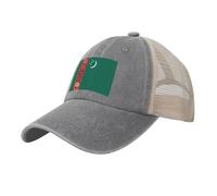 Cappellino Unisex in Rete Turkmenistan Cappellino da Baseball Trucker Chiusura Click e Snap Regolabile con Visiera,Grigio Chiaro