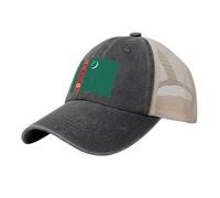 Cappellino Unisex in Rete Turkmenistan Cappellino da Baseball Trucker Chiusura Click e Snap Regolabile con Visiera,Nero