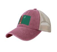 Cappellino Unisex in Rete Turkmenistan Cappellino da Baseball Trucker Chiusura Click e Snap Regolabile con Visiera,Rosso