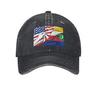 Cappellino vintage America e Comorin Il popolo delle Comore Cappellino da baseball con bandiera vintage Cappello da papà Cappellini da camionista Cappello da golf per uomo e donna Cotone lavato effett