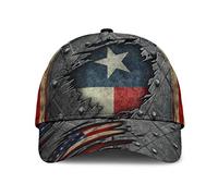 Cappellino Visiera Western Texas Wild West Cowboy Bandiera Del Texas Bandiera Americana Degli Stati Uniti Il Motivo Stampato Usa Patriot Crack Unisex Cappelli Da Papà Regolabile Trucker Cappellino