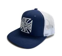 Cappellino West Coast Choppers OG Cross Flatbill Blu-Bianco Bianco