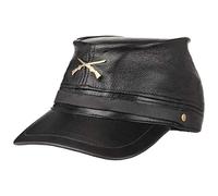 Cappellishop Cappello Guerra Civile in Pelle Berretto Taglia Unica - Nero