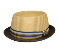 Stetson Cappello Pork Pie Licano Toyo - Paglia con fodera e nastro grosgrain - L (58-59 cm) Oliva