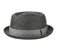 Stetson Robstown Toyo Pork Pie Cappello Donna/Uomo - Estivo da Sole di Paglia Estate Primavera/Estate - L (58-59 cm) Antracite