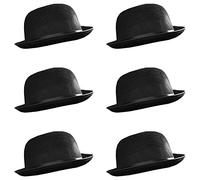 Cappello a bombetta, accessorio per travestimento da uomo e donna, circonferenza 58 cm, in feltro, accessorio per costume da uomo vittoriano, confezione da 6