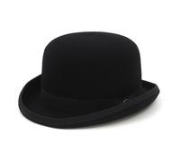 Cappello a bombetta derby nero in feltro di lana 100% per uomo donna foderato in raso moda festa formale costume Fedora berretto da mago