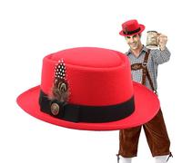 Cappello a bombetta nero, costume da cappello 'Oktoberfest,Cappello tedesco | Con emblemi di piume Abiti da donna 'Oktoberfest, per costumi ', Multiuso