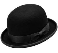 Cappello a bombetta nero per uomini e donne, finitura in velluto, cappello Charlie Chaplin per adulti, cappello a cilindro vittoriano edoardiano da gentiluomo, costume da gangster anni '20, costume