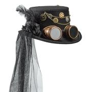 Cappello a cilindro antico con velo lungo con velo lungo copricapo a tema vittoriano per spettacoli teatrali ed eventi in maschera Cappello a velo a tema vittoriano