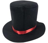 Cappello a cilindro, Cappello a cilindro in feltro nero, Mago alla moda, Cappelli Fedora retrò per uomini Donne Bambini Costume da maggiordomo per giochi di ruolo Feste tema Festival Bomboniere