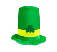 Cappello a cilindro da donna, cappello alto, da uomo, con nastro di raso, cappello da festa, per mago, carnevale, accessorio per costume da gentleman, circo, verde, Taglia unica