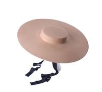 Cappello a Cilindro da Donna, in Feltro, con Tesa Larga e Larga, Formale, Bianco, per spettacoli teatrali, Invernale, da Donna, per Esterni(Camel)