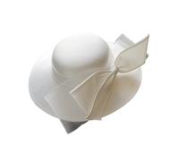 Cappello a cilindro da donna in raso con fiocco francese, per banchetto, abito da sposa, cappello Fedora nero, bianco, Taglia unica