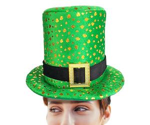 Cappello a cilindro da folletto - Cappello da costume verde per le vacanze, accessorio per il giorno di San Patrizio | Elegante copricapo da festa dal design trifoglio, divertente festival, celebrazio