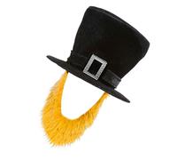 Cappello a cilindro da pirata con barba attaccata, accessorio per Halloween, per feste a tema e cosplay, 4 colori, cappello a secchiello con barba esagerata