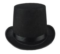Cappello a cilindro, ha sentito il cappello a cilindro nero per uomini, cappello da costume mago, cappello vittoriano per uomini, cappello coachman per lo spettacolo formale uomo party Halloween