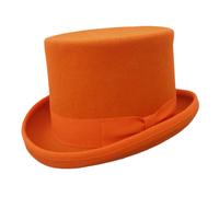 Cappello a cilindro in feltro di lana arancione