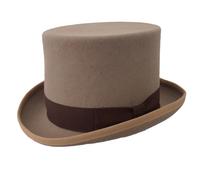 Cappello a cilindro in feltro di lana beige