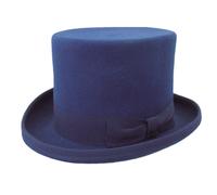 Cappello a cilindro in feltro di lana bluette