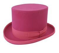 Cappello a cilindro in feltro di lana Fucsia