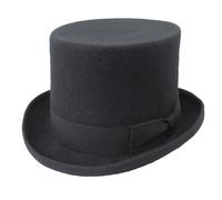 Cappello a cilindro in feltro di lana grigio scuro